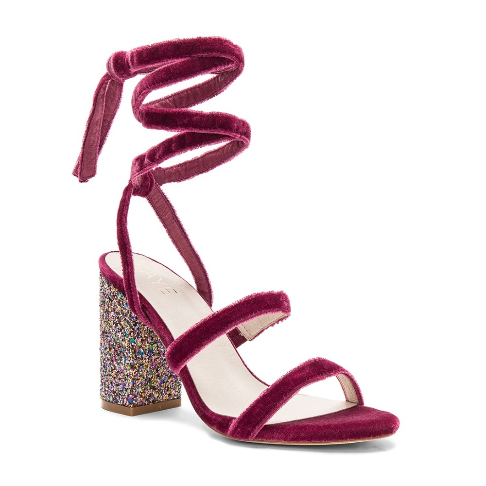 RAYE // Henna Glitter Heel Rose Velvet NWT